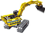 2 in 1 DIY Yellow Construction Truck & Transformer Robot Set, 342 Piece Blocks