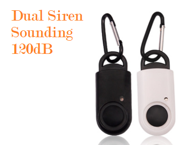 Compact Safety Alert Personal Alarm Dual Siren Sound Refrequency120dB Alarm Devices, Pack of 2