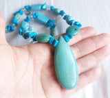 Turquoise and Crystal Beads Necklace