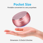 Portable Bluetooth Speakers with HD Audio and Enhanced Bass, Built-in Speakerphone for iPhone, iPad, BlackBerry, Samsung and More (Rose Gold)