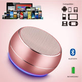 Portable Bluetooth Speakers with HD Audio and Enhanced Bass, Built-in Speakerphone for iPhone, iPad, BlackBerry, Samsung and More (Rose Gold)
