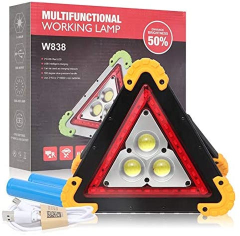 Weather proof  COB 30W 4 Modes Rechargeable LED Flashing Light  For Outdoor  Road side Assistance Emergency Red Hazard Warning