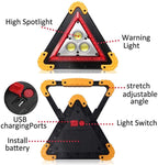 Weather proof  COB 30W 4 Modes Rechargeable LED Flashing Light  For Outdoor  Road side Assistance Emergency Red Hazard Warning