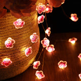Cherry Blossom Flower String Lights Pink Fairy Lights 13 FT. 40 LEDs USB & Battery Operated