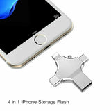 4 in 1 USB 64 -128 GB Photo Stick for  iPhone Samsung Galaxy LG Silver