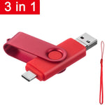 3 in 1 USB Flash Drive 64 -128 GB Picture Keeper Photo Memory Stick for Android/Type-C/Smartphone/Mac/PC/Laptop