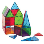 100-piece Clear Assorted Colors 3D Magnetic Tiles, Educational STEM Toy Building Set