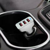 24W 3-Port USB Car Charger for Smartphones Tablets Smart Devices